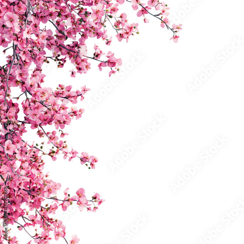 Delicate Pink Blossoms meet Bold Geometric Design Springtime Joy Abstract Art