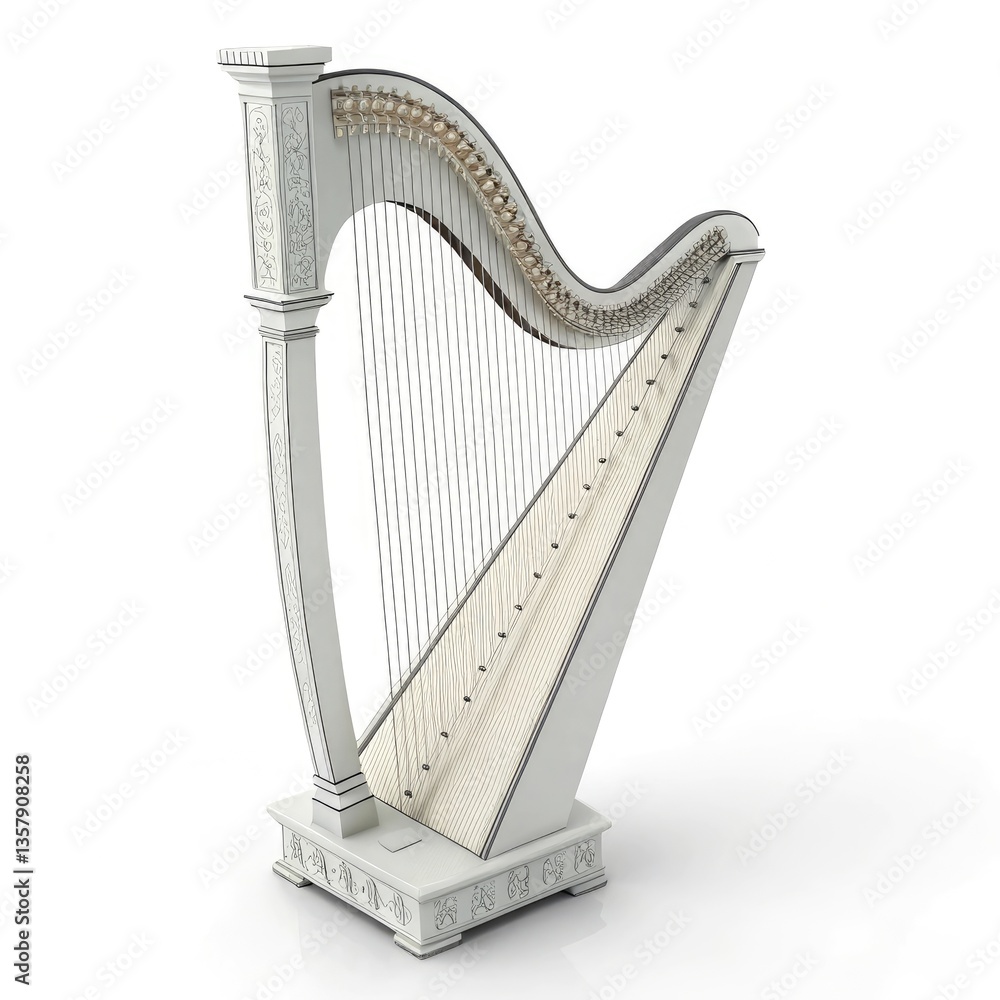 Obraz premium harp isolated on white background