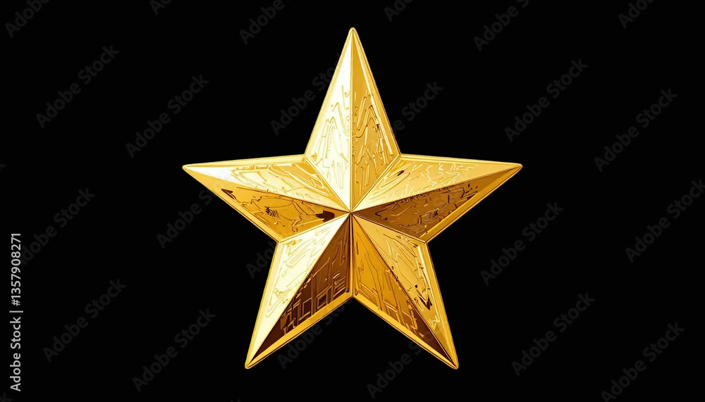 Fototapeta premium golden star isolated on transparent background