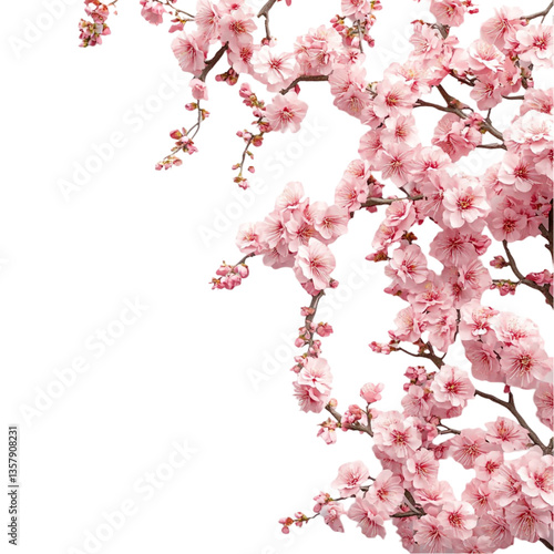Delicate Pink Blossoms Against Bold Geometric Stripes A Vibrant Springtime Contrast