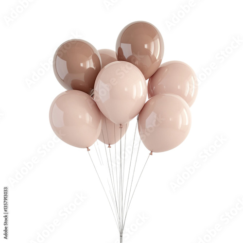 A bouquet of elegant nude balloons floats joyfully celebrating a special occasion,