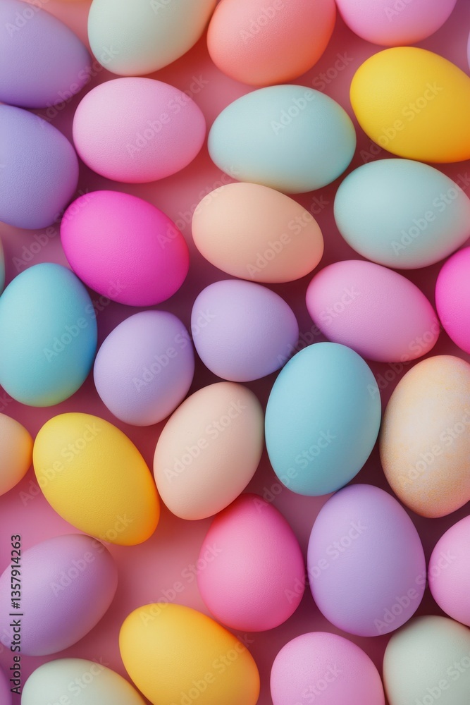 A Vibrant collection of matte easter eggs for use as a background, generative AI A Vibrant collection of matte easter eggs for use as a background, generative AI