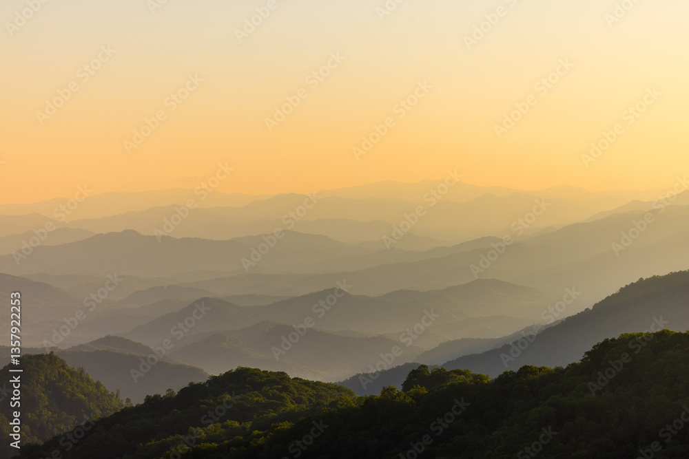 Obraz premium Sunset Blueride Parkway - Appalachian Mountains