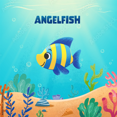 tropical fish in the underwater landscape