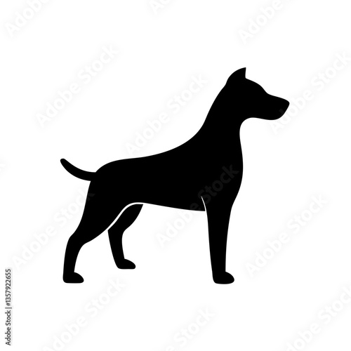 Wallpaper Mural Black Silhouette of Running Cat and Dog – Animal Vector Illustration Torontodigital.ca
