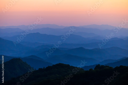 Sunset Blueride Parkway - Appalachian Mountains