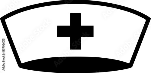 Nurse cap silhouette,nurse hat clip art,nurse hat vector icon
