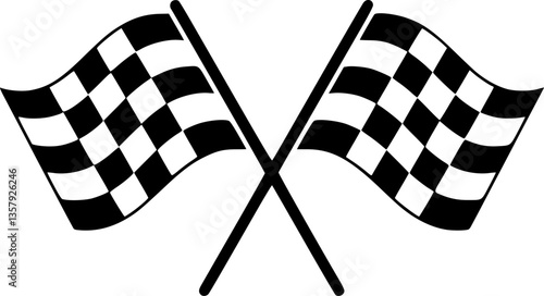 two crossed checkered Flag NASCAR Racing