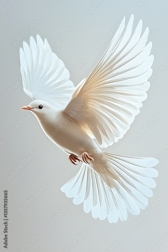 Fototapeta premium Minimalist bird flying with sky freedom colors, suited for inspirational content or wildlife art