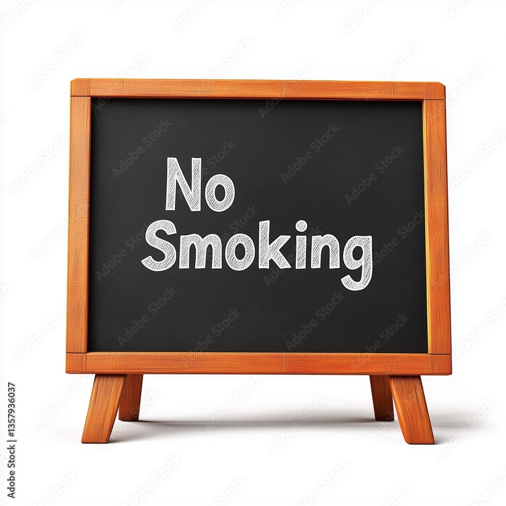 Fototapeta premium No smoking text sign board on public place area message warning isolated white