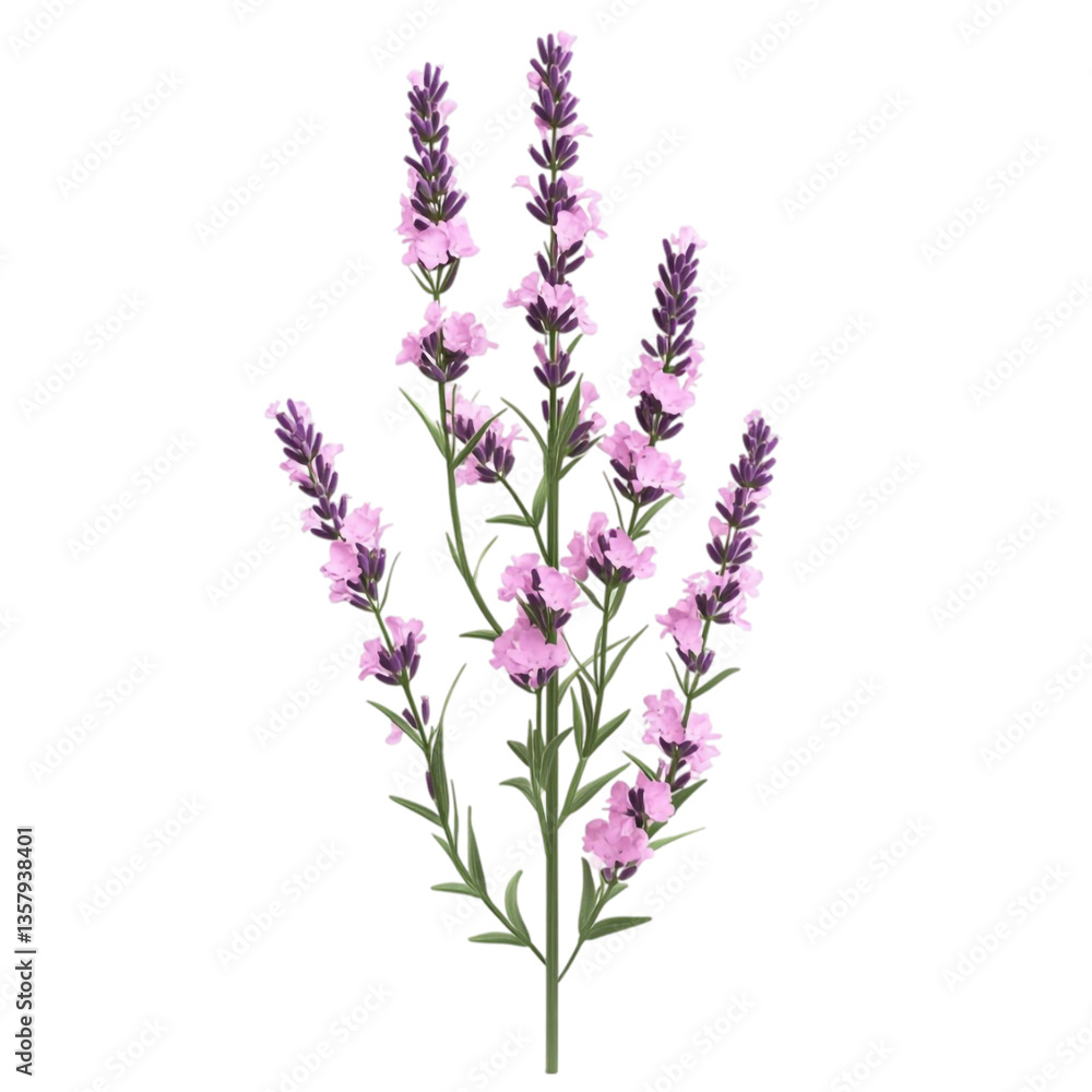 Naklejka premium Lavender blossoms vibrant hues digital art tranquil beauty