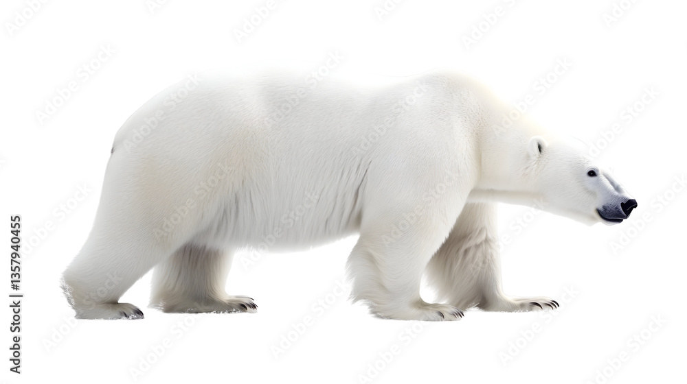 Isolated Background of Powerful Polar Bear White Animal in Wildlife Isolated Background of Powerful Polar Bear White Animal in Wildlife