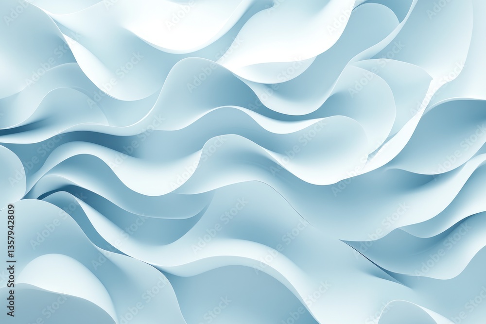 Fototapeta premium Abstract Light Blue Wave Form Design