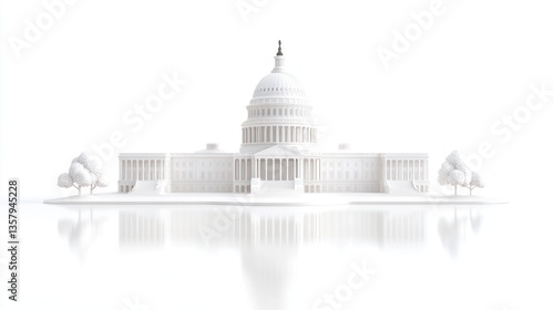 Fototapeta Naklejka Na Ścianę i Meble -  White Model of the United States Capitol Building
