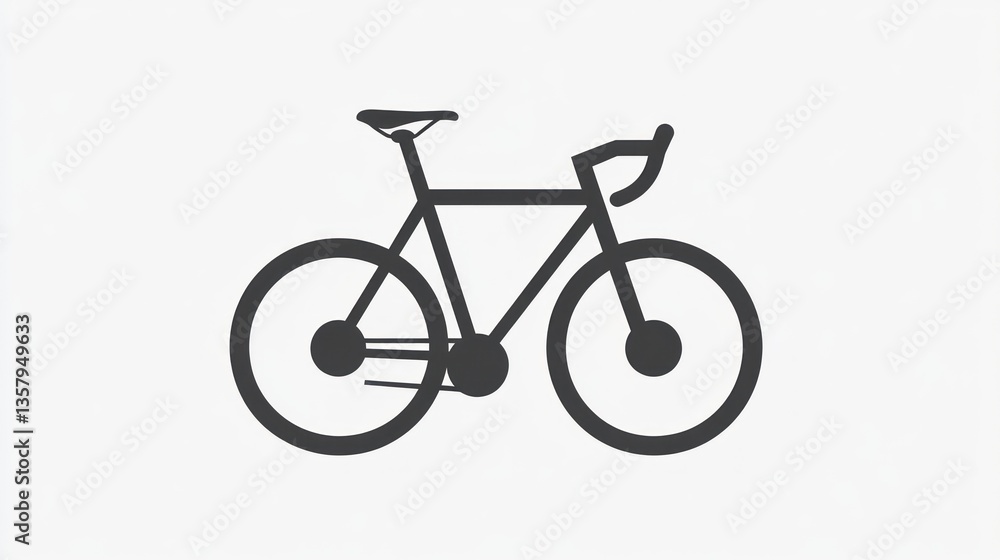 Fototapeta premium Minimalist Bicycle Icon Design for Websites Apps and Presentations Simple Vector Illustrati