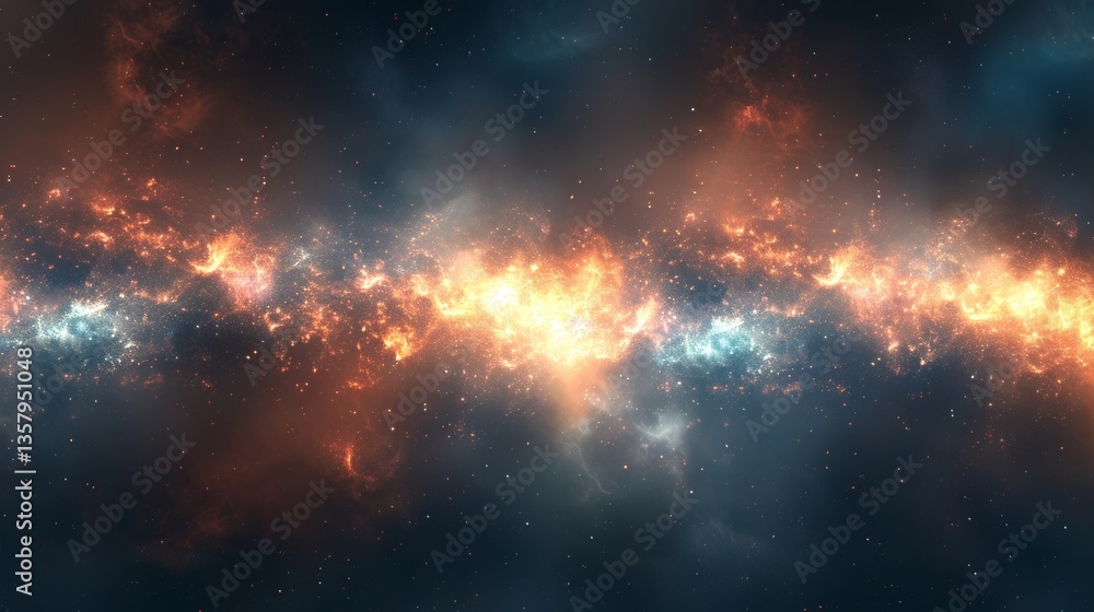 Vibrant Galaxy Nebula, Space Background With Stars And Glowing Clouds Vibrant Galaxy Nebula, Space Background With Stars And Glowing Clouds