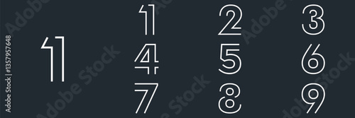collection numbers Anniversary logo set icon vector design, black and white background