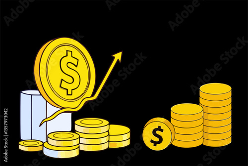 financial illustration business dollar chart 