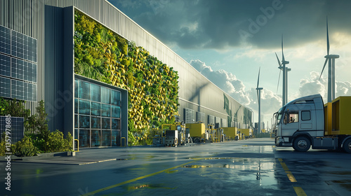 Wallpaper Mural Usine industrielle moderne et écologique – Technologie durable et innovation Torontodigital.ca