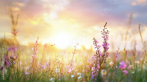 lavender field at sunset