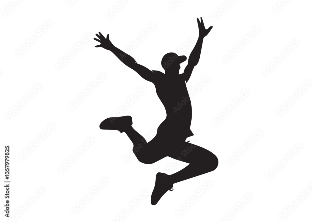 Parkour jumping silhouette vector illustration Parkour jumping silhouette vector illustration