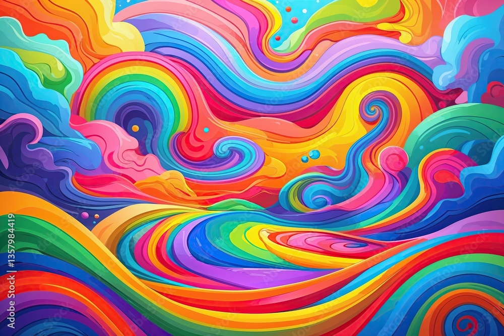 Whimsical Swirling Rainbow Landscape Whimsical Swirling Rainbow Landscape
