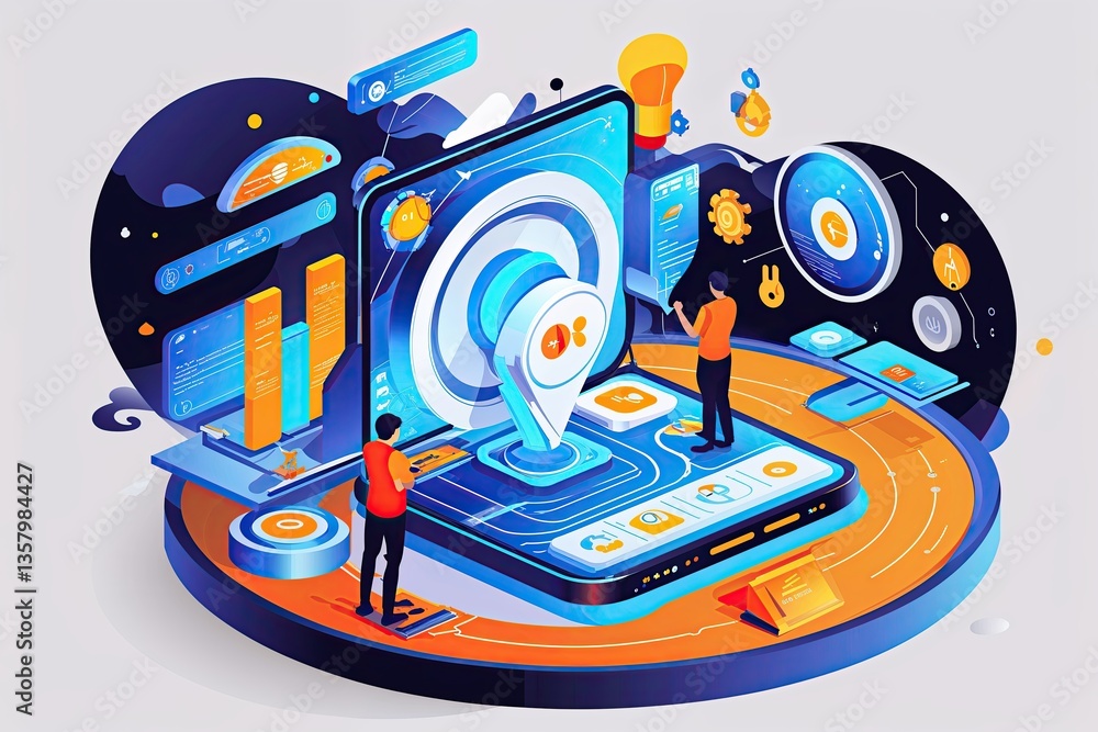 Fototapeta premium Futuristic Design Illustration Showcasing Technology and Innovation