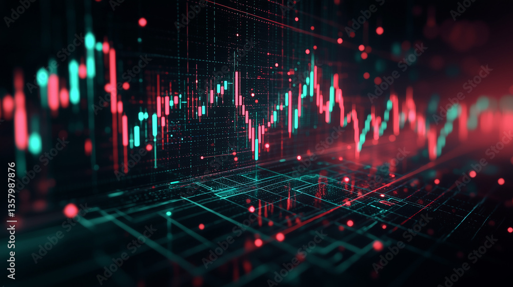 Obraz premium Illustration moderne de graphiques financiers – Croissance et tendances boursières