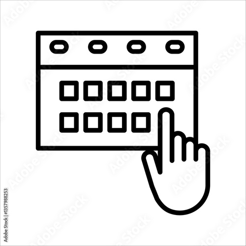 Choose date Icon Symbol isolated white background. vector illustration. color editable.