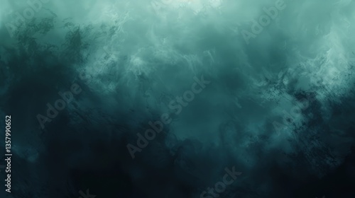 Wallpaper Mural Mystic Teal Watercolor Texture Background, Dark Teal Abstract Clouds, Serene Underwater Depths, Artistic Backdrop, Modern Design, Dreamy Visual Torontodigital.ca