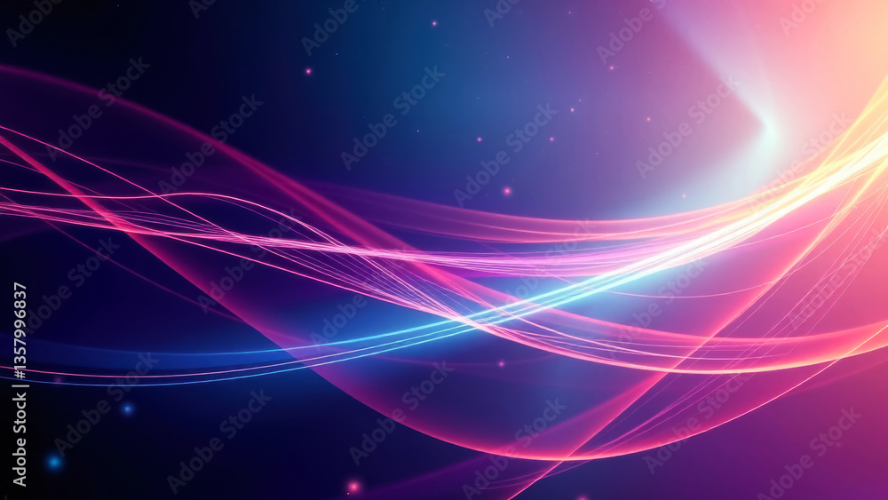 Fototapeta premium abstract background with smooth lines and glowing neon waves, magical space concept