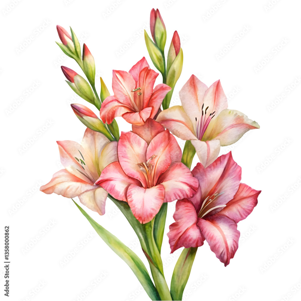 Beautiful bouquet of pink lilies isolated on white background Beautiful bouquet of pink lilies isolated on white background
