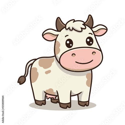 Adorable Cartoon Cow Illustration Farm Animal Design