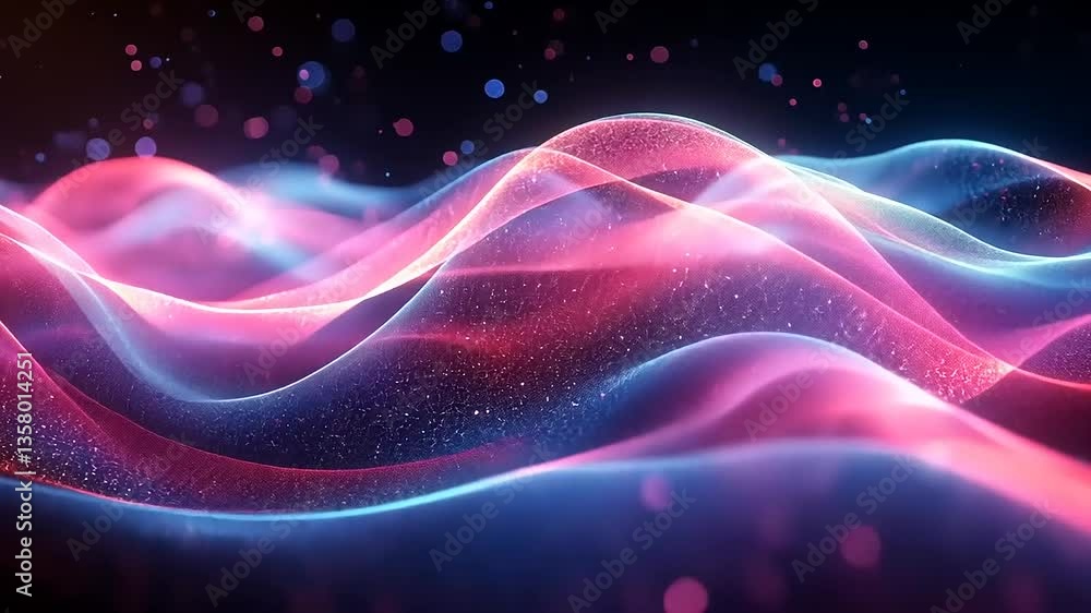 Abstract flowing waves of colorful light with a dreamy background, creating a vibrant atmosphere Abstract flowing waves of colorful light with a dreamy background, creating a vibrant atmosphere