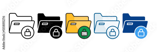 Confidential File Icon Set Multiple Style Collection