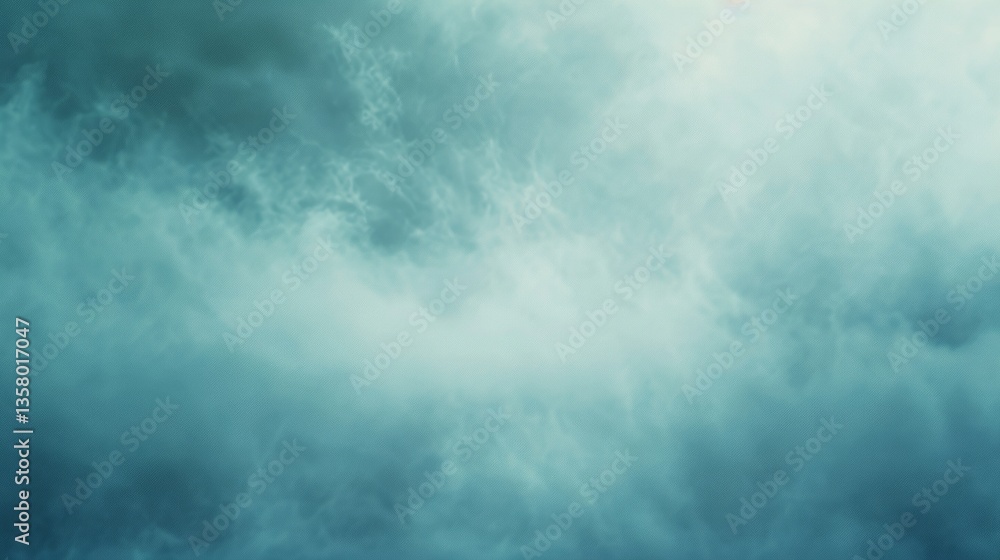 Obraz premium Dramatic Cloudscape: Teal Abstract Sky Texture Background. Ethereal Sky, Dreamy Clouds, Weather, Tranquility
