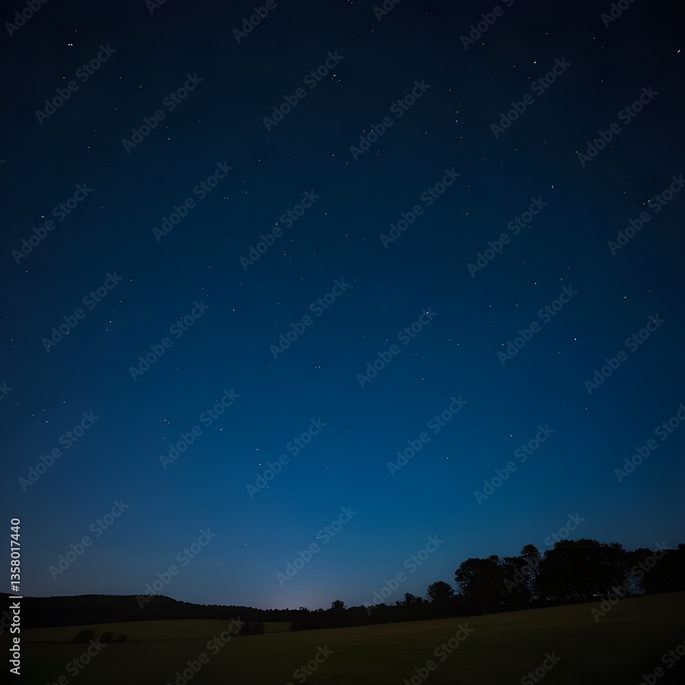 Fototapeta premium Starry sky over a quiet countryside