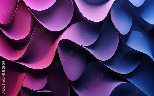 Abstract Wave Pattern in Pink Purple and Blue