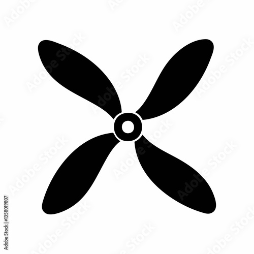 Four Blade Propeller Icon Design, Vector Image