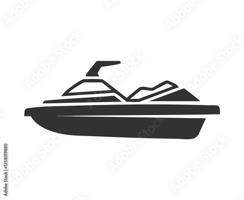 Jet Ski Icon Vector Illustration, Vector Image