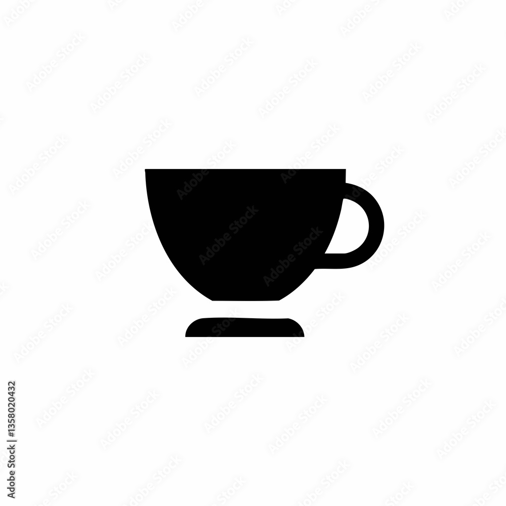 Simple Black Mug Icon Vector Graphic, Vector Image Simple Black Mug Icon Vector Graphic, Vector Image