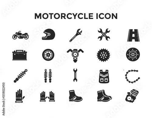 There are several motorcycle icon set
