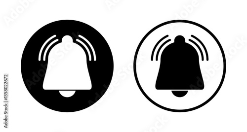 Bell icon logo design. Notification sign and symbol for web site design