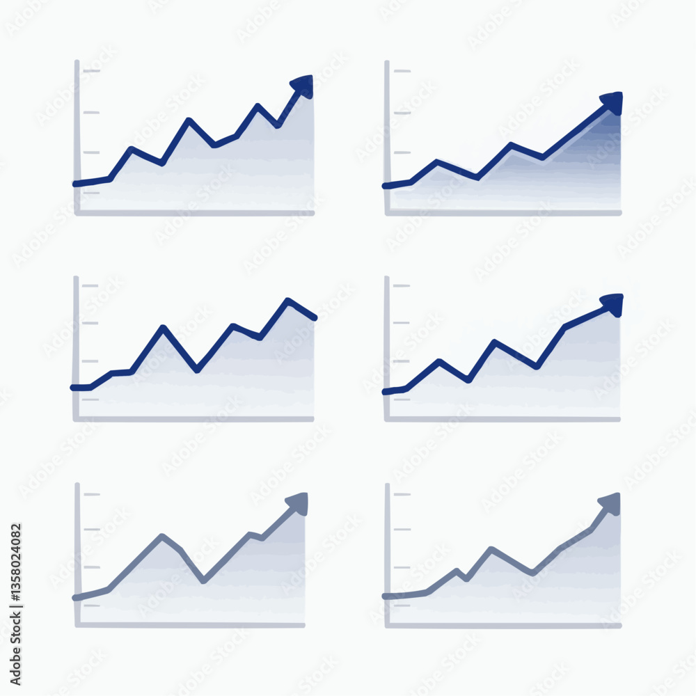 Fototapeta premium Kurvendiagramme zeigen Datenmuster und Trends