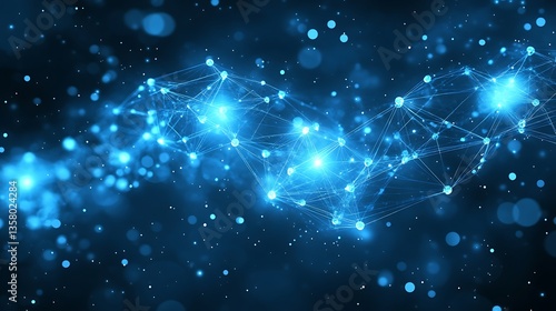 Wallpaper Mural A glowing blue network composed of interconnected spheres and lines Torontodigital.ca