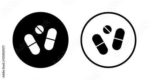 Pills icon logo design. capsule icon. Drug sign and symbol