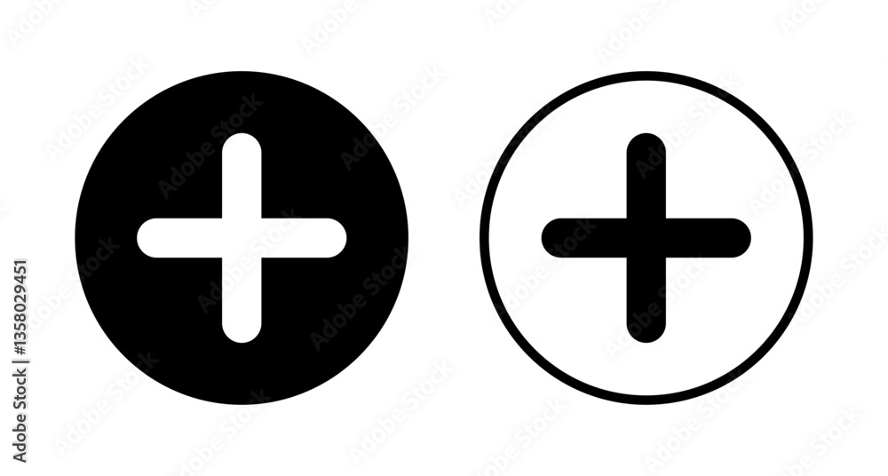Fototapeta premium Plus icon logo design. Add plus sign and symbol