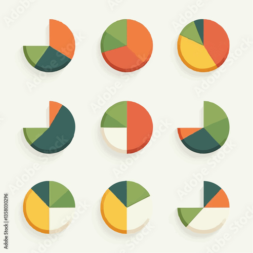 Kreisdiagramme, Datenvisualisierung, Geschäftsgrafik

