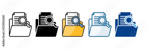 Evidence Folder Icon Set Multiple Style Collection