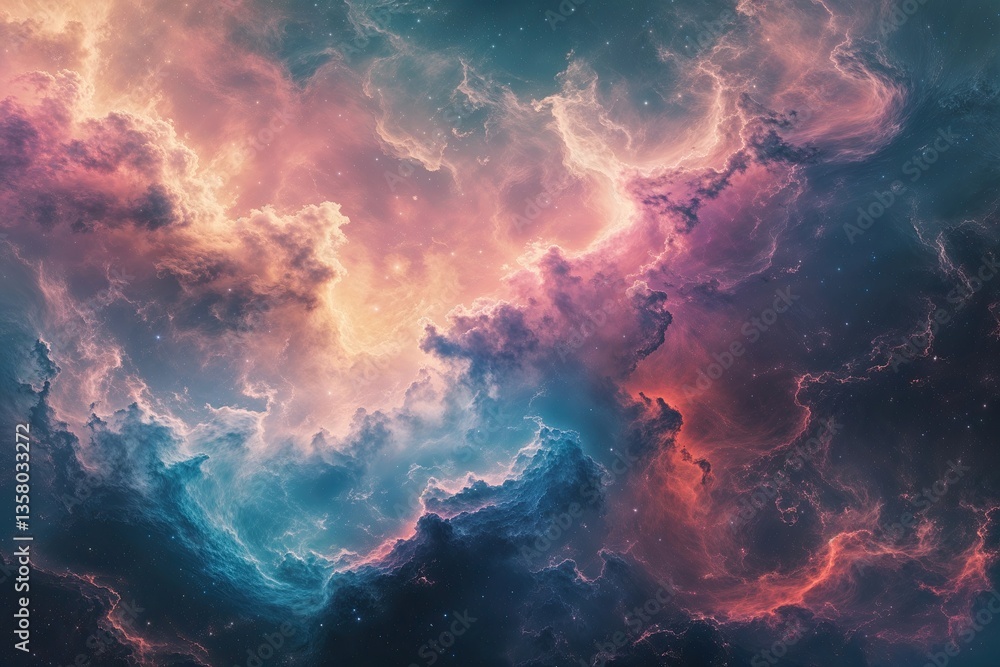Fototapeta premium Vibrant Pastel Nebula Background with Unique Textures and Rich Colors